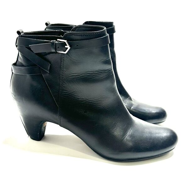 Sam Edelman Maddox Women's Size 10 Black Boots Ankle Booties Leather Heel Zipper - Picture 1 of 12